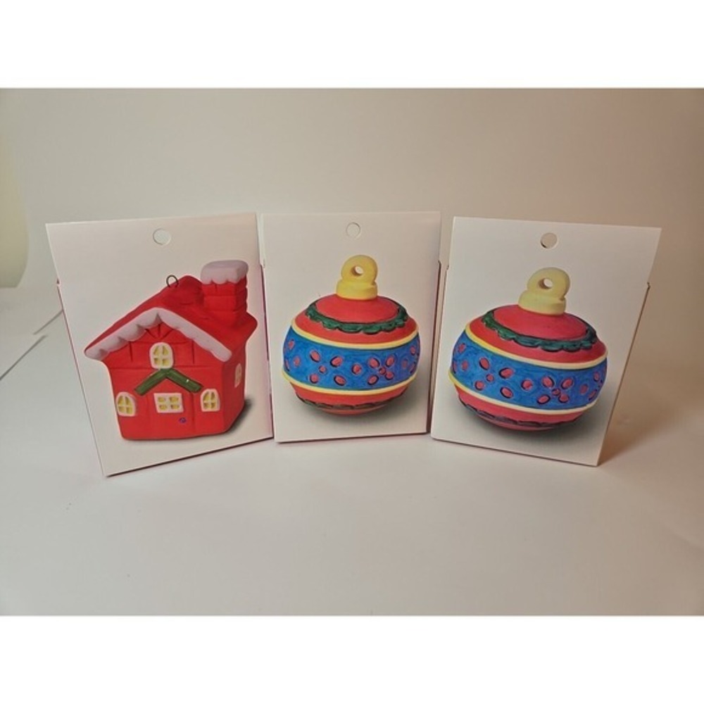 Creatology Christmas 3D DIY Ceramic Ornament Kit Lot Of 3: Orament & House New! - Picture 5 of 5